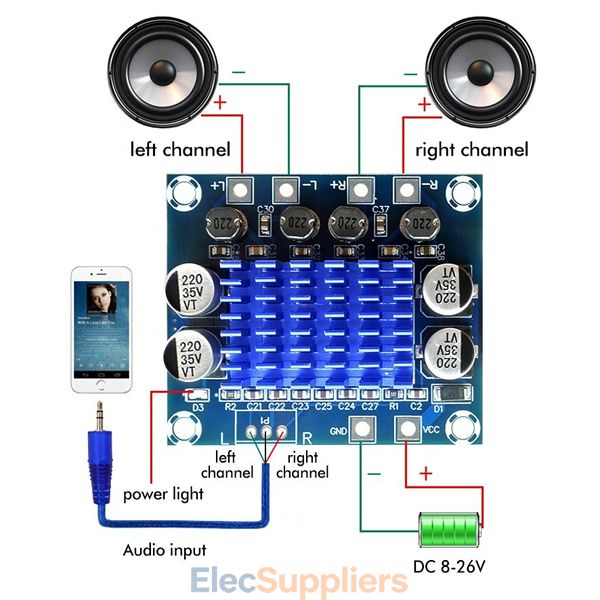 TPA3110 2×15W 2.0 Channel HD Digital Audio Amplifier Board 2